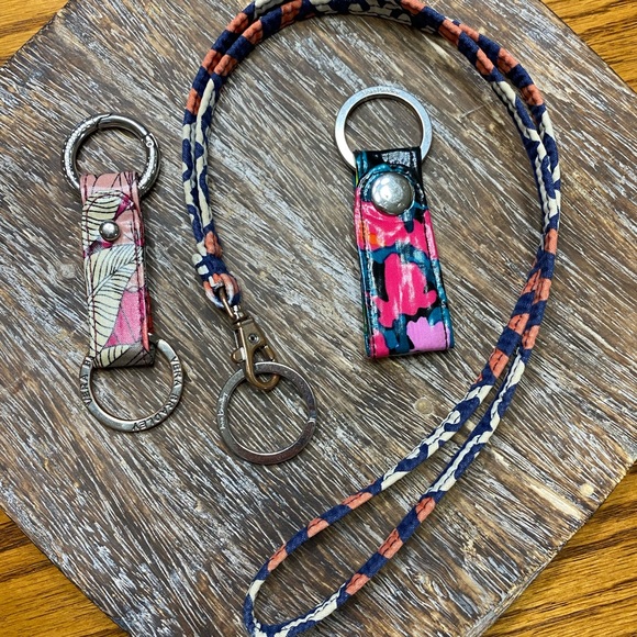 Vera Bradley Accessories - Two Vera Bradley keychains with lanyard.